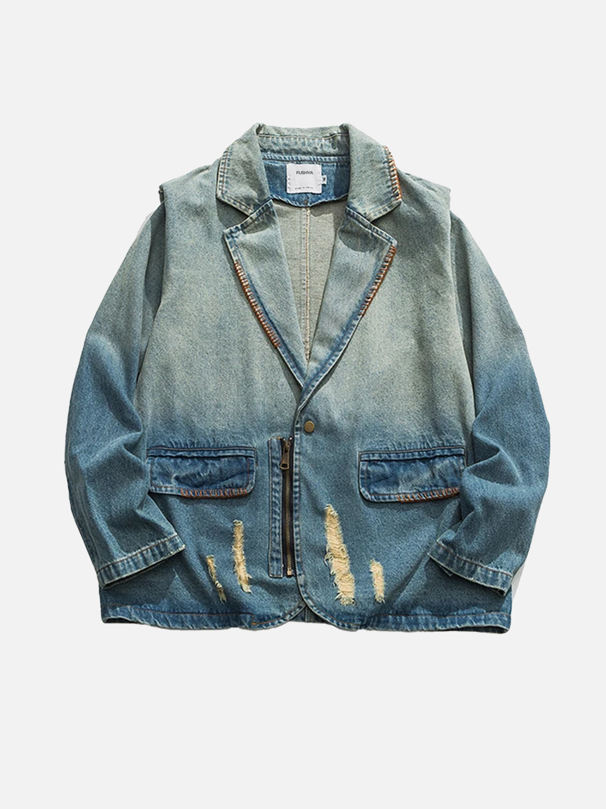 LM | Vintage denim jacket with fringes
