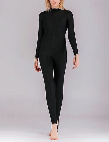 Rash Guard One Piece Swimsuit Patchwork Front Zip Quick Dry Lightweight Breathable Long Sleeve Bodysuit Bathing Suit Surfing Beach Water Sports Summer