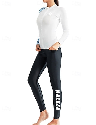 2 Piece Rash Guard Swimsuit Pants Surfing Shirt Stripes Upf50+ Breathable Long Sleeve Diving Suit Surfing Canoeing Snorkeling Winter