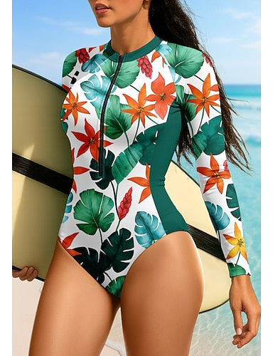 Regular Rash Guard Upf50+ Quick Dry Lightweight Long Sleeve Bodysuit Swim Shirt Surfing Canoeing Beach Summer