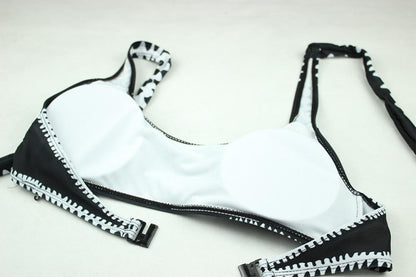 Delia® | Black and White Bandeau Bikini