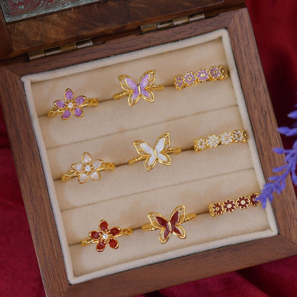 White Mariposa Ring