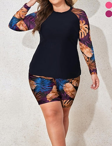 Standard Rash Guard Bathing Suites Surfing Tankinis & Bikinis Tropical Uv Protection Elastic Long Sleeve Swimwear Top Surfing Diving Swimming Summer