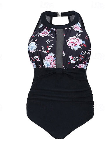 One Piece Swimsuit Mesh Swimwear Swimwear Light Pink Pink Breathable Quick Dry Sleeveless - Swimming Surfing Snorkeling Summer
