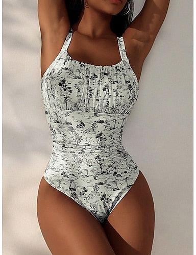 Swimwear Bikini 2 Piece Swimsuit Slim Backless Vacation Beach Wear Scoop Neck Sleeveless Bathing Suits