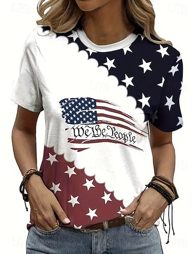 American Independence Day Swimwear Bikini Briefs Swimsuit Vacation Graphic Flag Halter Neck Sleeveless Bathing Suits