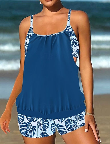 Tankini Two Piece Swimsuit Racerback Swimwear Swimwear Light Pink Black / White Breathable Quick Dry Lightweight Sleeveless - Swimming Surfing Beach Summer Spring