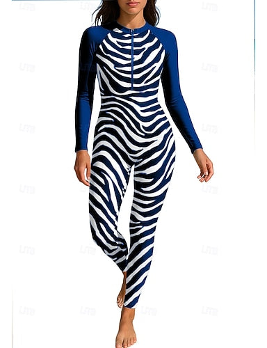 Rash Guard Full Body Swimwear Dive Skin Suit Front Zip Upf50+ Quick Dry High Elasticity Long Sleeve Swimwear Surfing Diving Snorkeling Summer