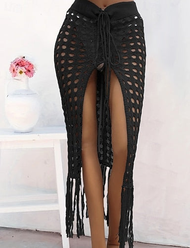 Swimwear Cover Up Swim Dress Skirt Swimsuit Cut Out Vacation Beach Wear Color Sleeveless Bathing Suits